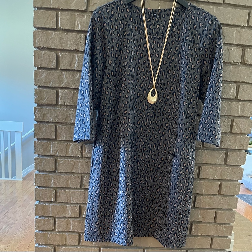 Nicole Miller Dress 3/4 Sleeve Animal Print